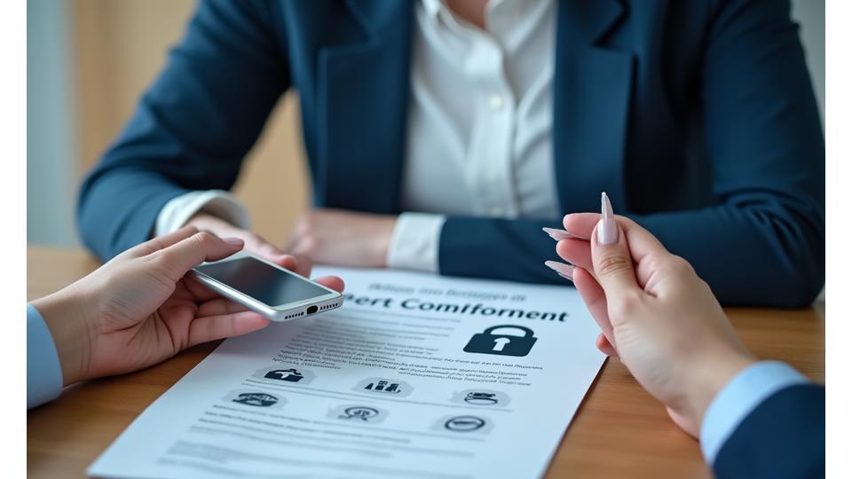 Hands holding a document with data protection icons